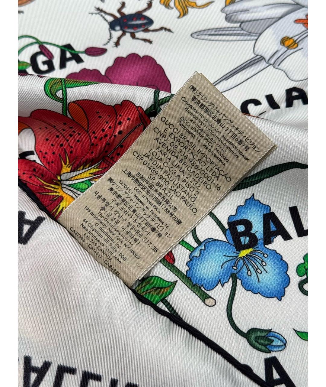 GUCCI Белый шелковый платок, фото 6