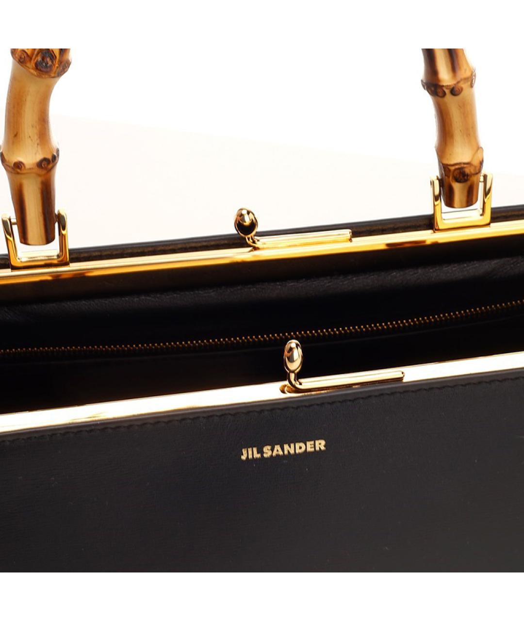 JIL SANDER Черная кожаная сумка через плечо, фото 5