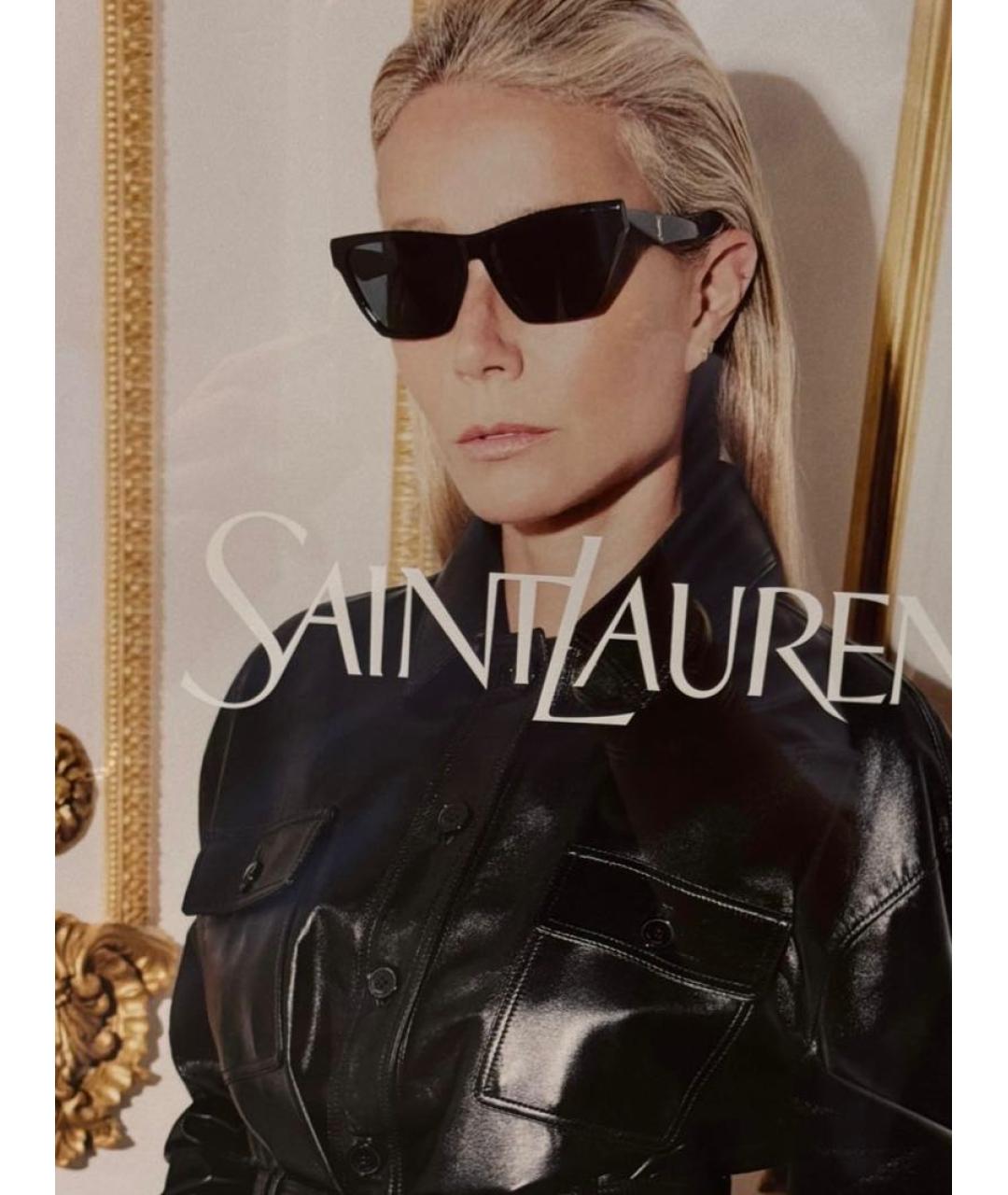 SAINT LAURENT Черные пластиковые солнцезащитные очки, фото 6