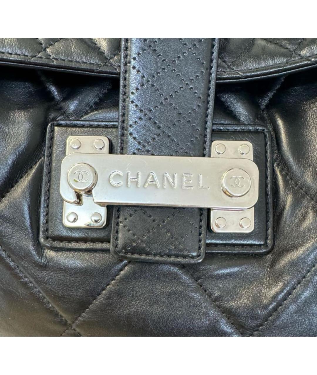 CHANEL Черная кожаная сумка через плечо, фото 5