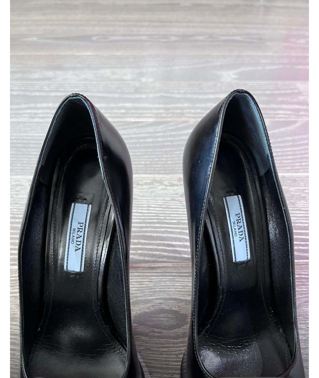 PRADA Черные кожаные туфли, фото 3