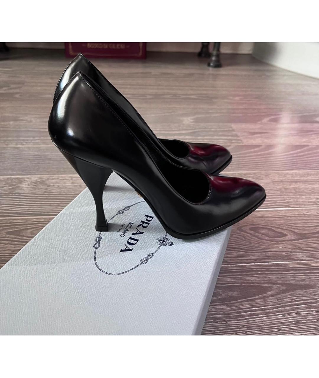 PRADA Черные кожаные туфли, фото 7