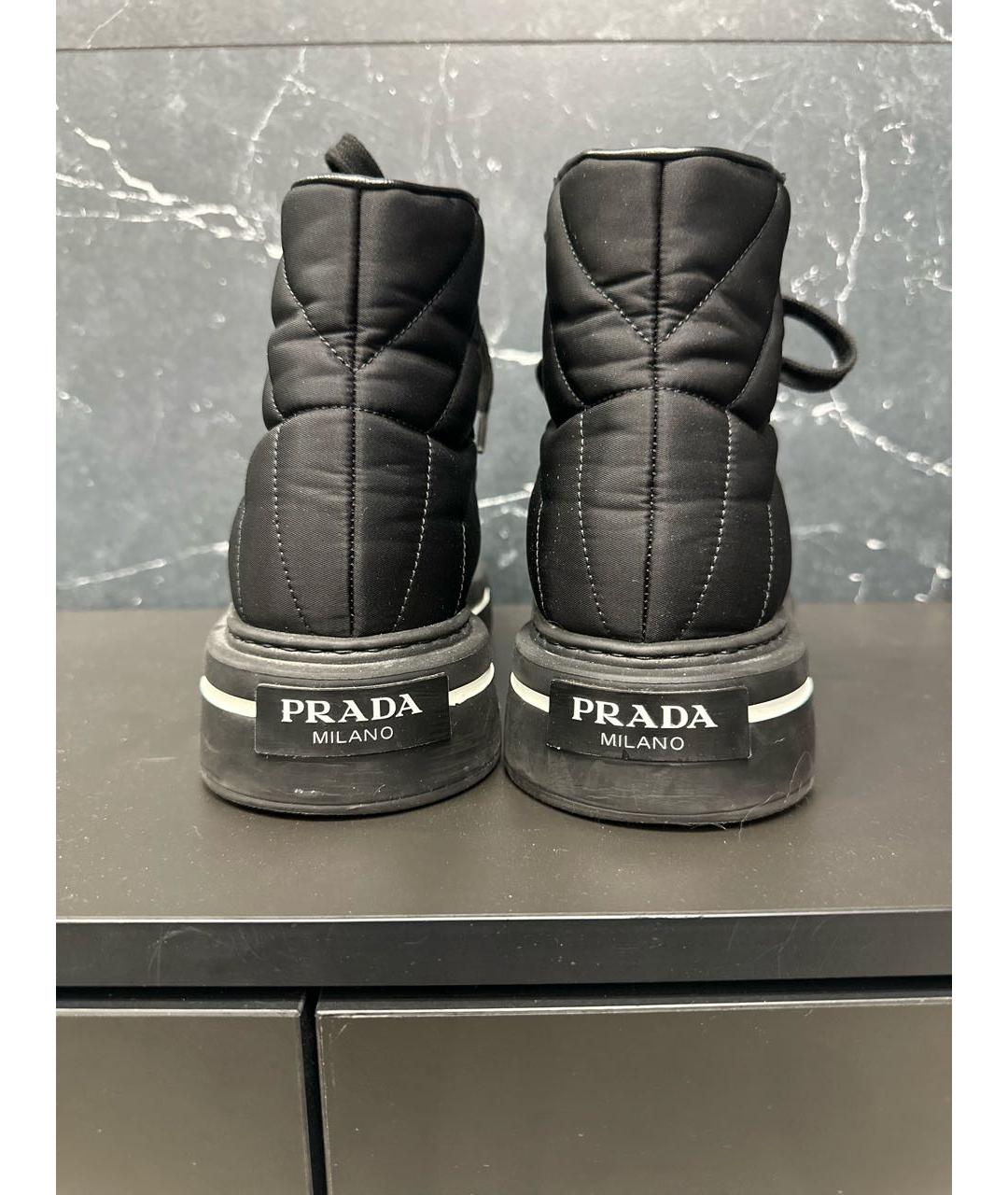 PRADA Черные текстильные кеды, фото 4