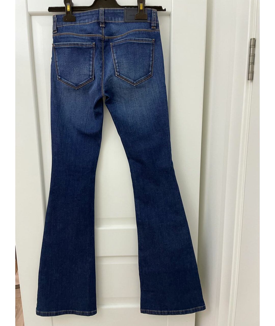 ALESSANDRO DELL'ACQUA Темно-синие хлопко-эластановые джинсы клеш, фото 3