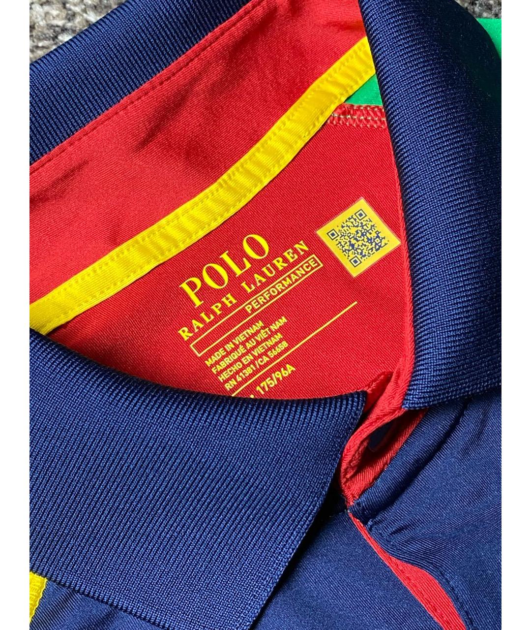 POLO RALPH LAUREN Мульти синтетическое поло с коротким рукавом, фото 4