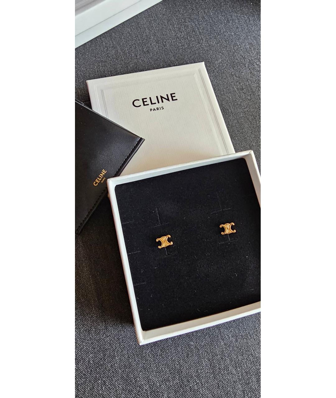 CELINE Золотые латунные серьги, фото 8