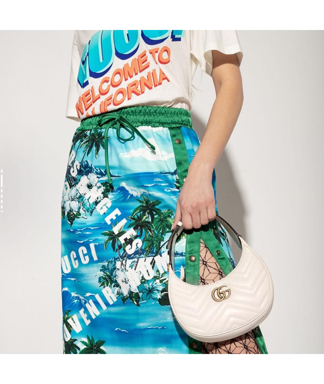 GUCCI Белая кожаная сумка с короткими ручками, фото 5