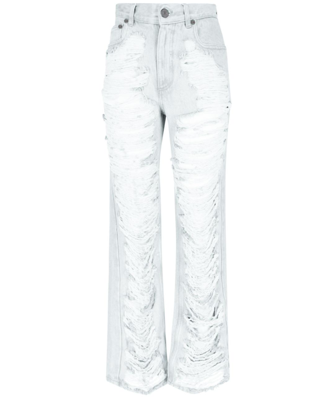 MM6 MAISON MARGIELA Белые хлопковые прямые джинсы, фото 1