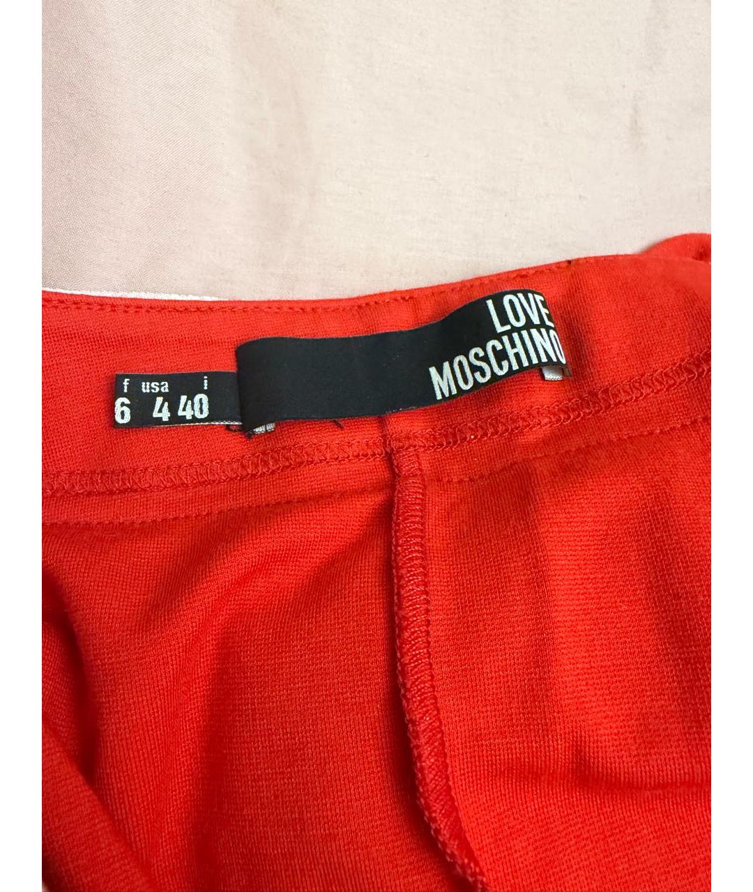 LOVE MOSCHINO Красное вискозное платье, фото 4