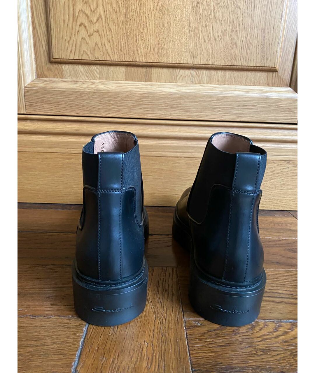 SANTONI Антрацитовые кожаные ботинки, фото 4