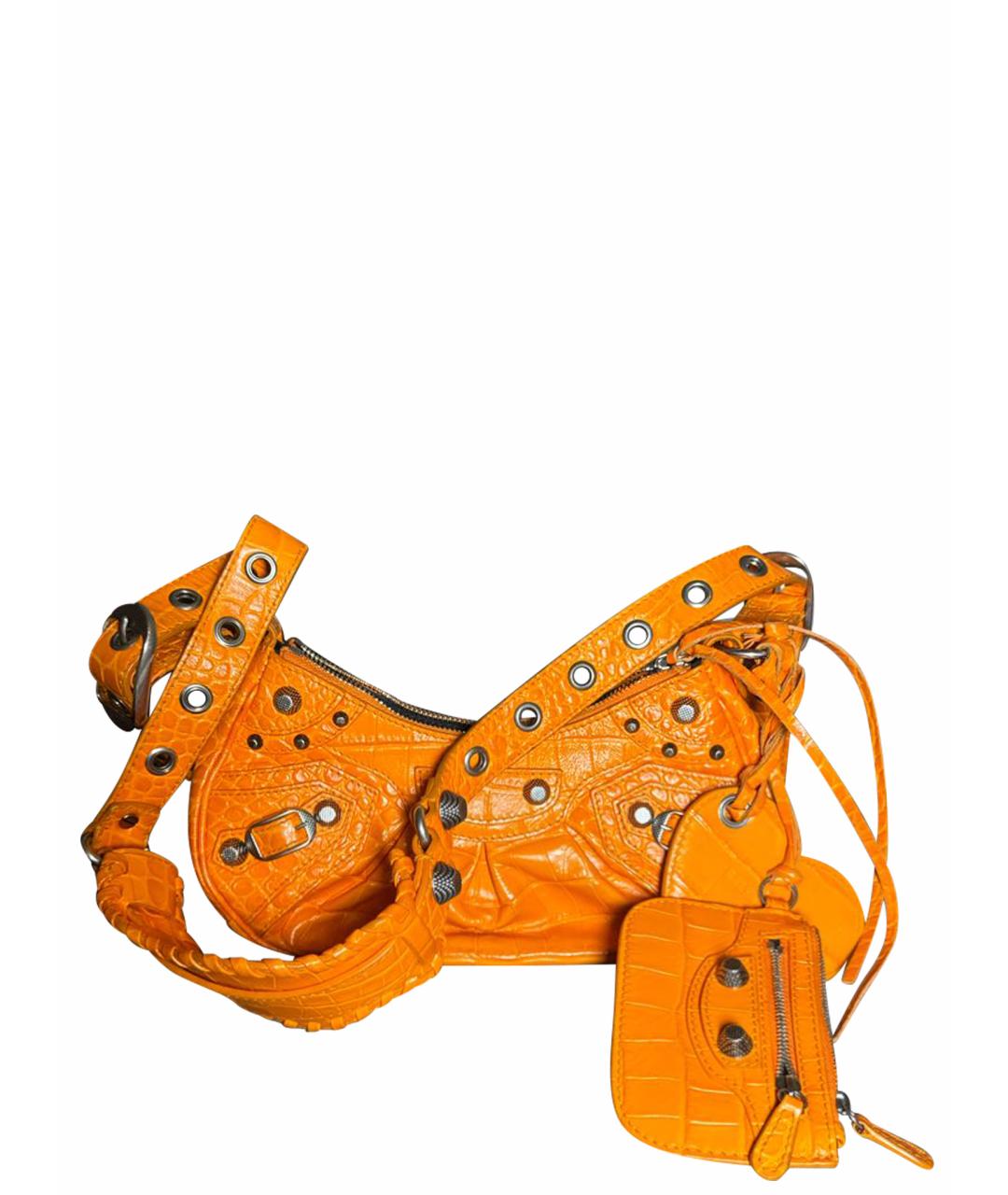 BALENCIAGA Оранжевая кожаная сумка через плечо, фото 1