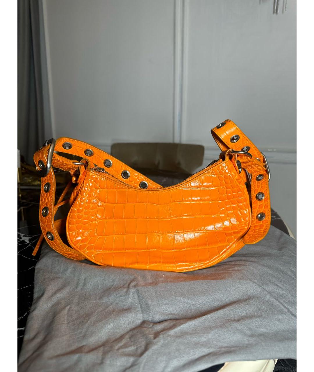 BALENCIAGA Оранжевая кожаная сумка через плечо, фото 3