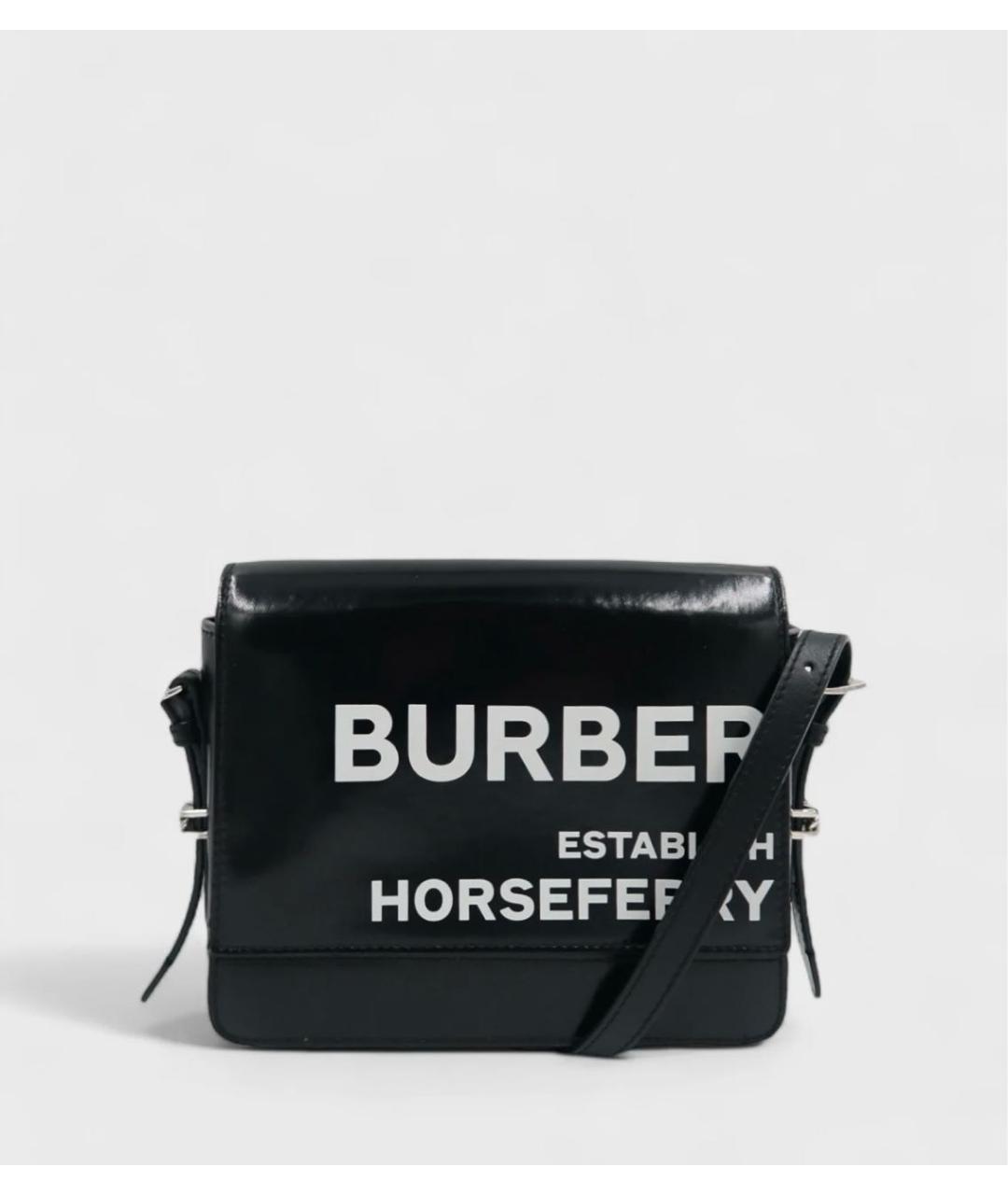 BURBERRY Черная кожаная сумка через плечо, фото 9