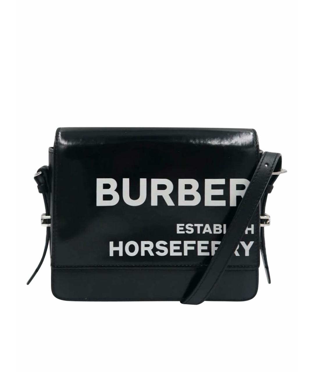 BURBERRY Черная кожаная сумка через плечо, фото 1