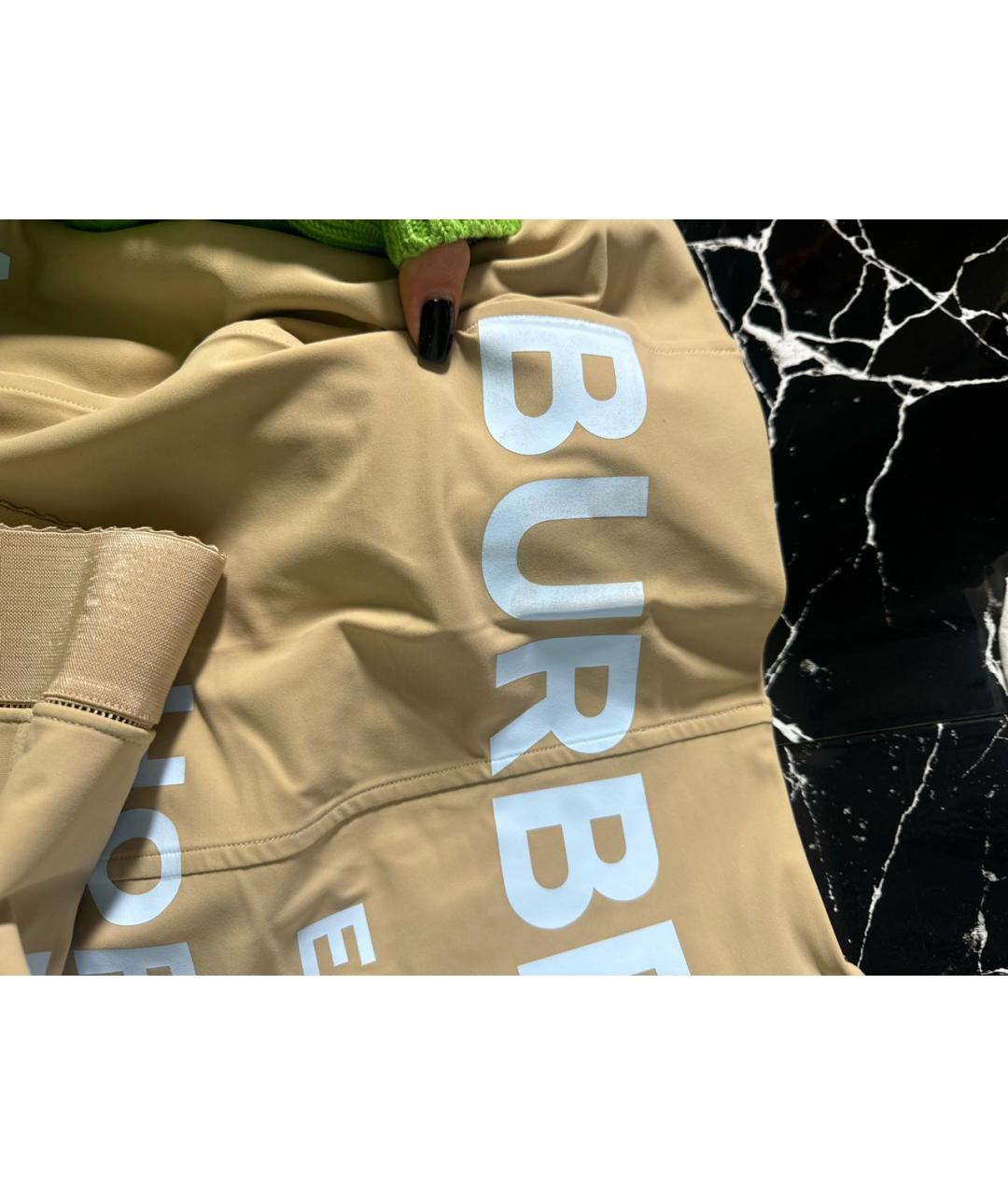 BURBERRY Бежевая синтетическая юбка мини, фото 5
