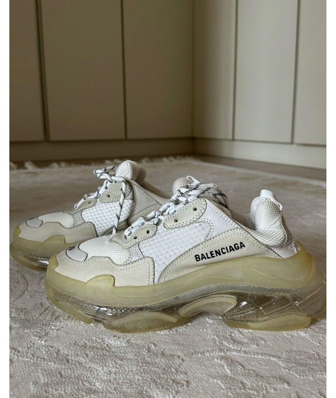 BALENCIAGA Бежевые текстильные кроссовки, фото 7