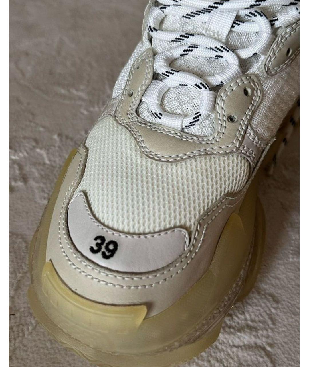 BALENCIAGA Бежевые текстильные кроссовки, фото 5