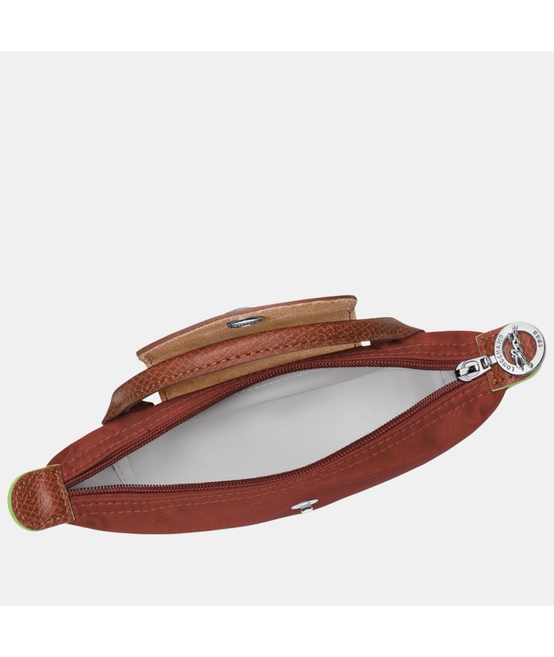 LONGCHAMP Коричневая тканевая сумка с короткими ручками, фото 2