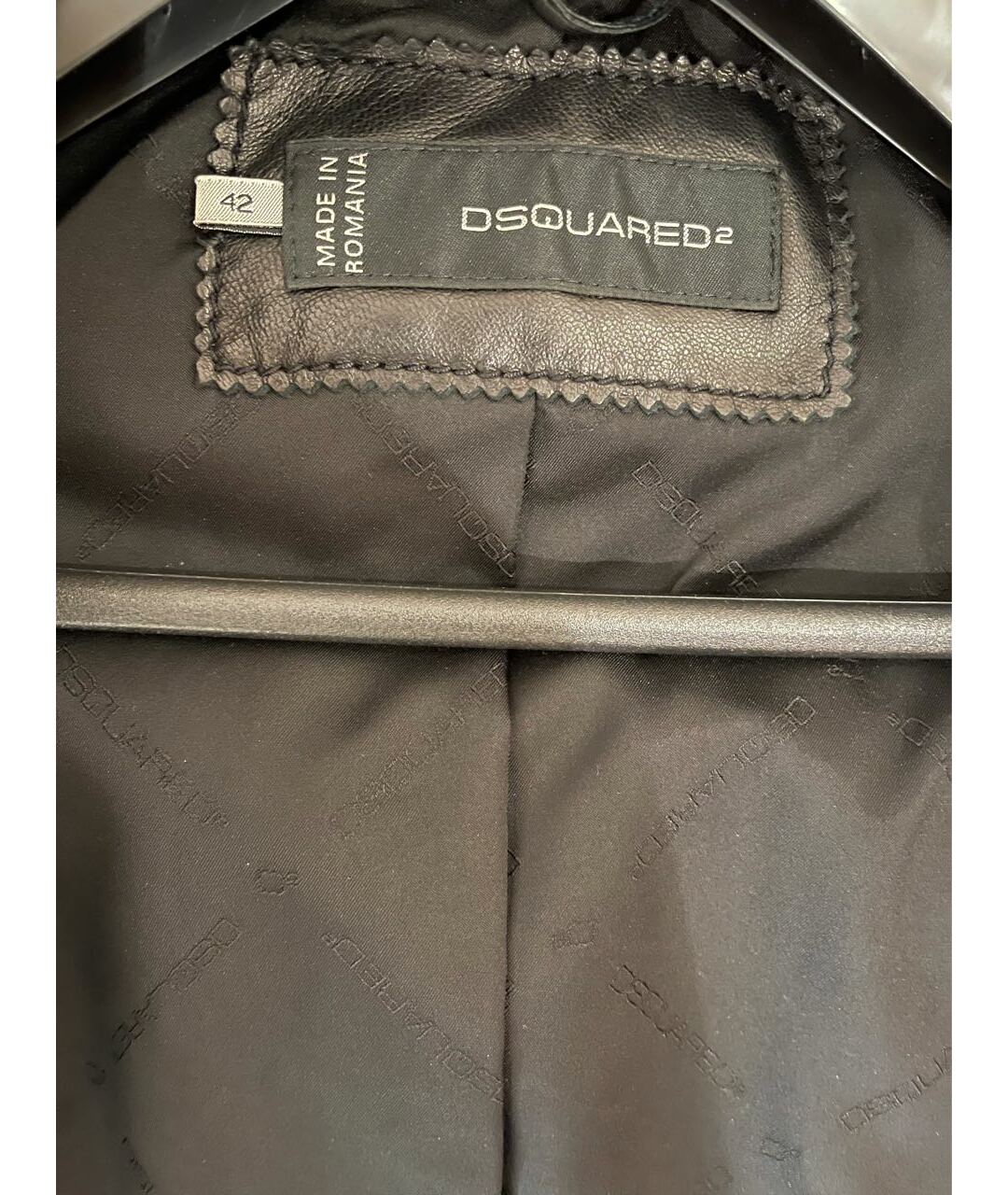 DSQUARED2 Черная кожаная куртка, фото 3