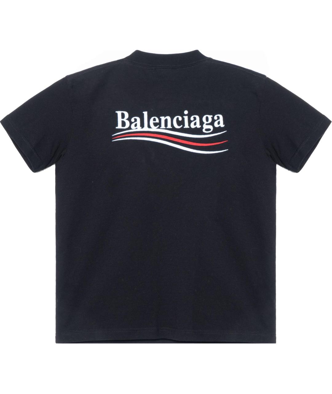 BALENCIAGA Черная хлопковая футболка, фото 2