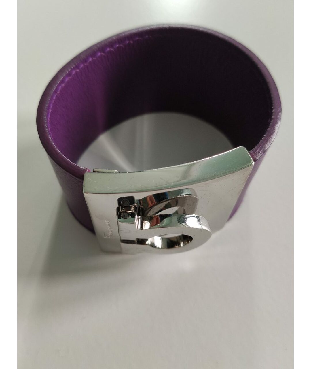 SALVATORE FERRAGAMO Фиолетовый кожаный браслет, фото 5