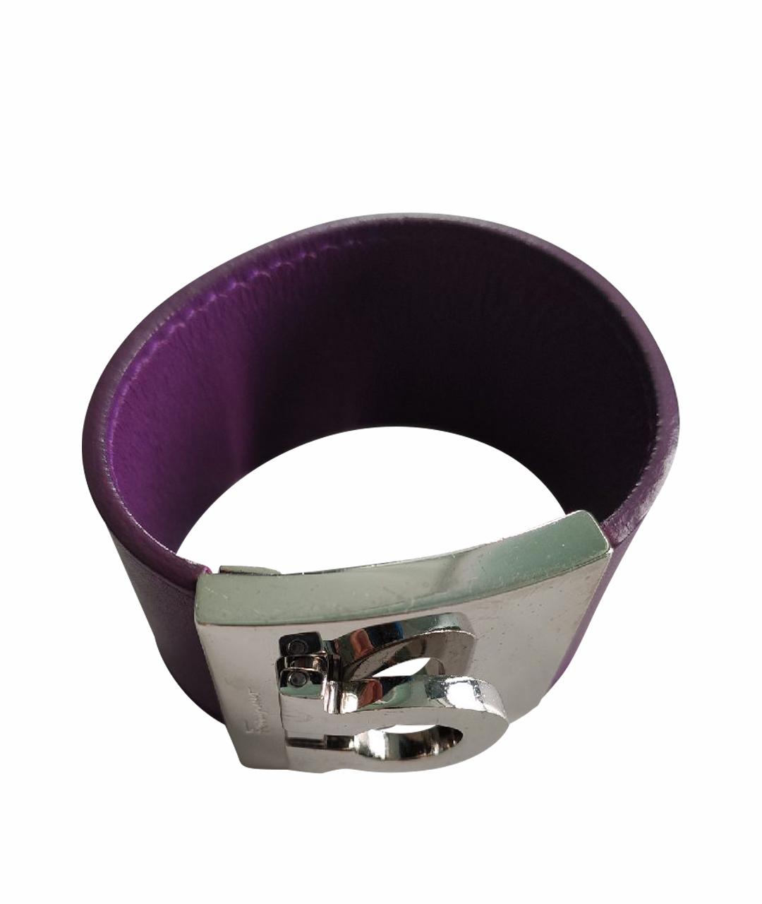 SALVATORE FERRAGAMO Фиолетовый кожаный браслет, фото 1