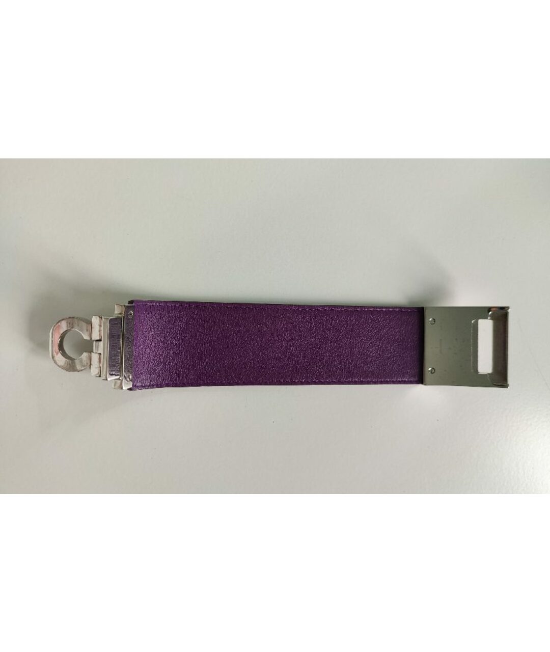 SALVATORE FERRAGAMO Фиолетовый кожаный браслет, фото 3