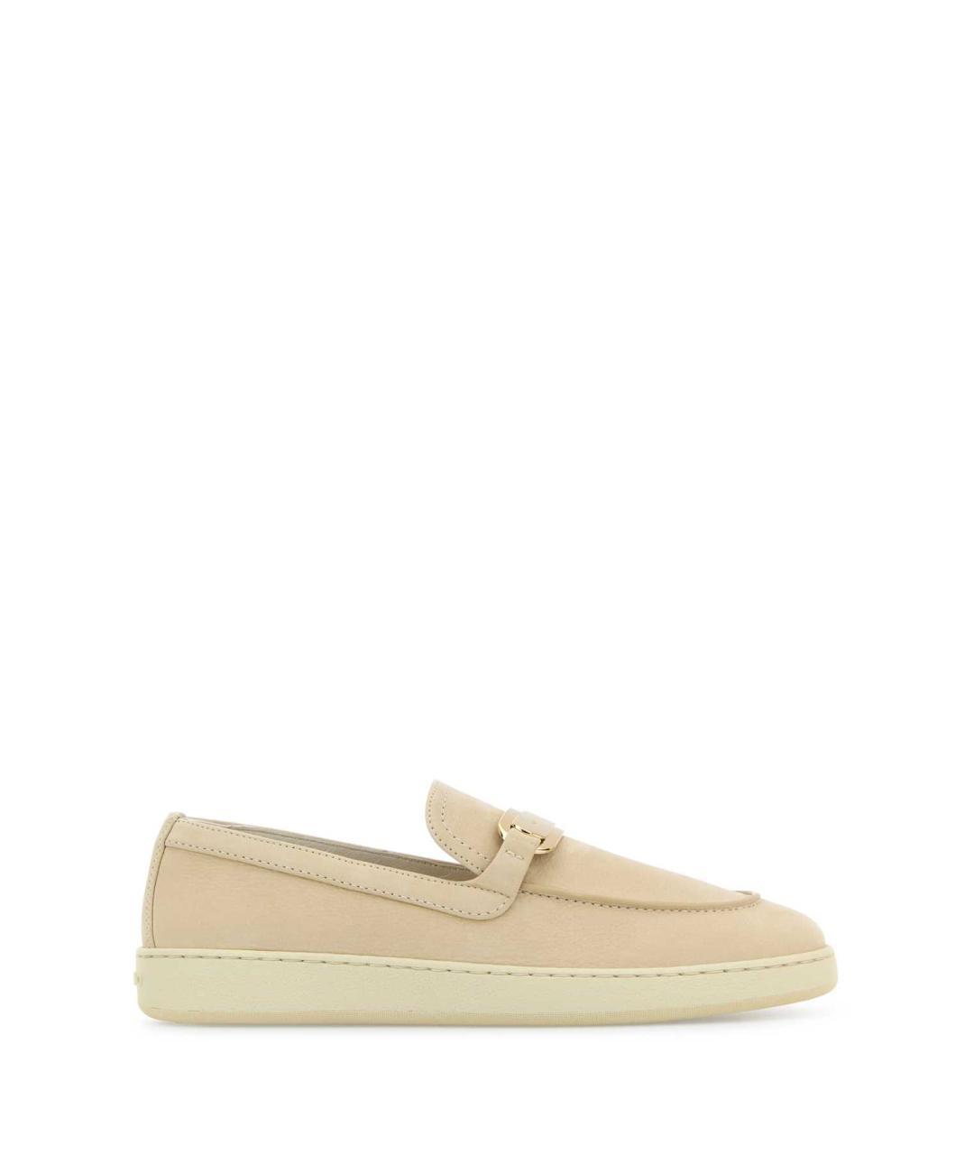 FERRAGAMO Бежевые кожаные лоферы, фото 3