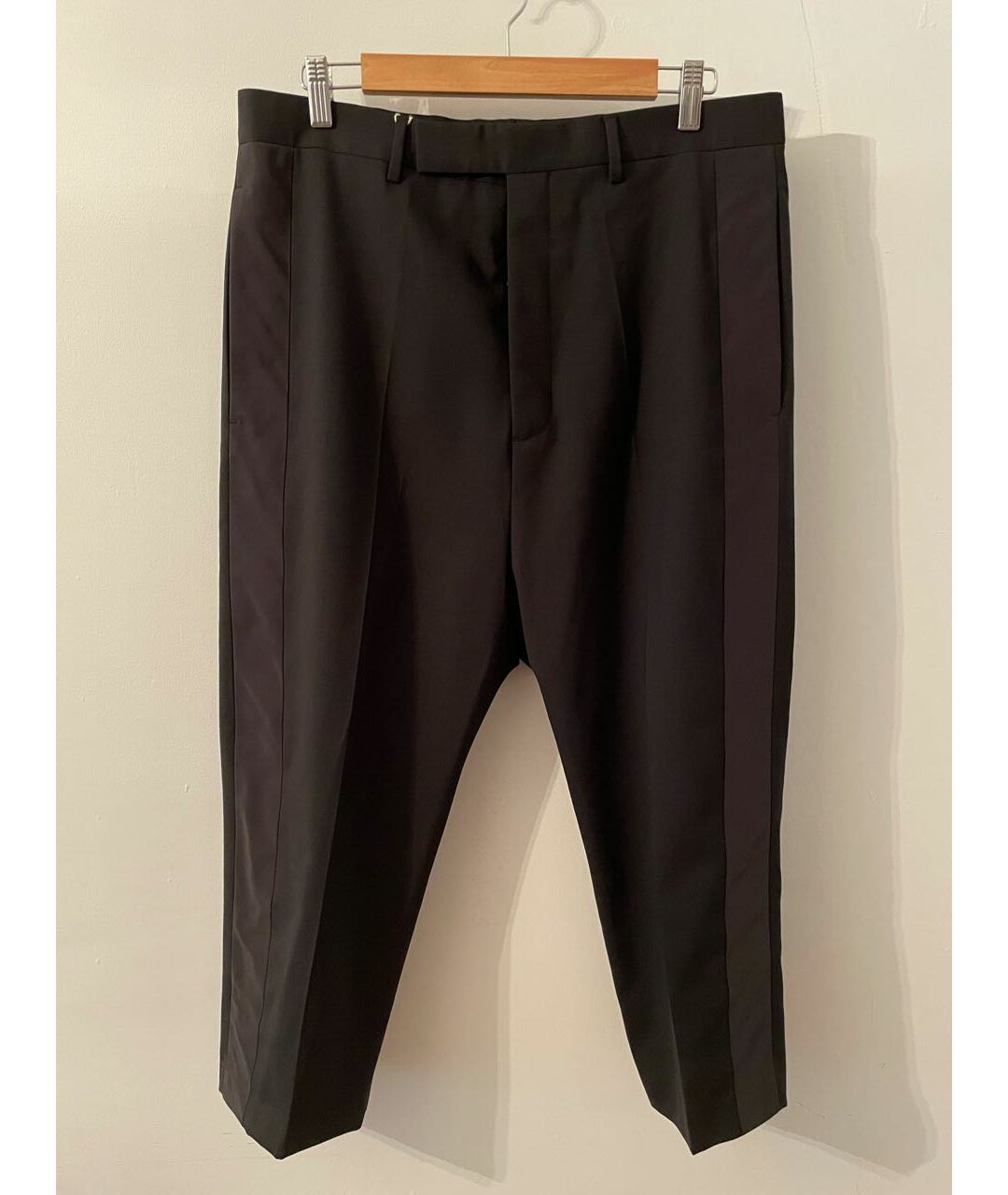 RICK OWENS Черные шерстяные классические брюки, фото 8
