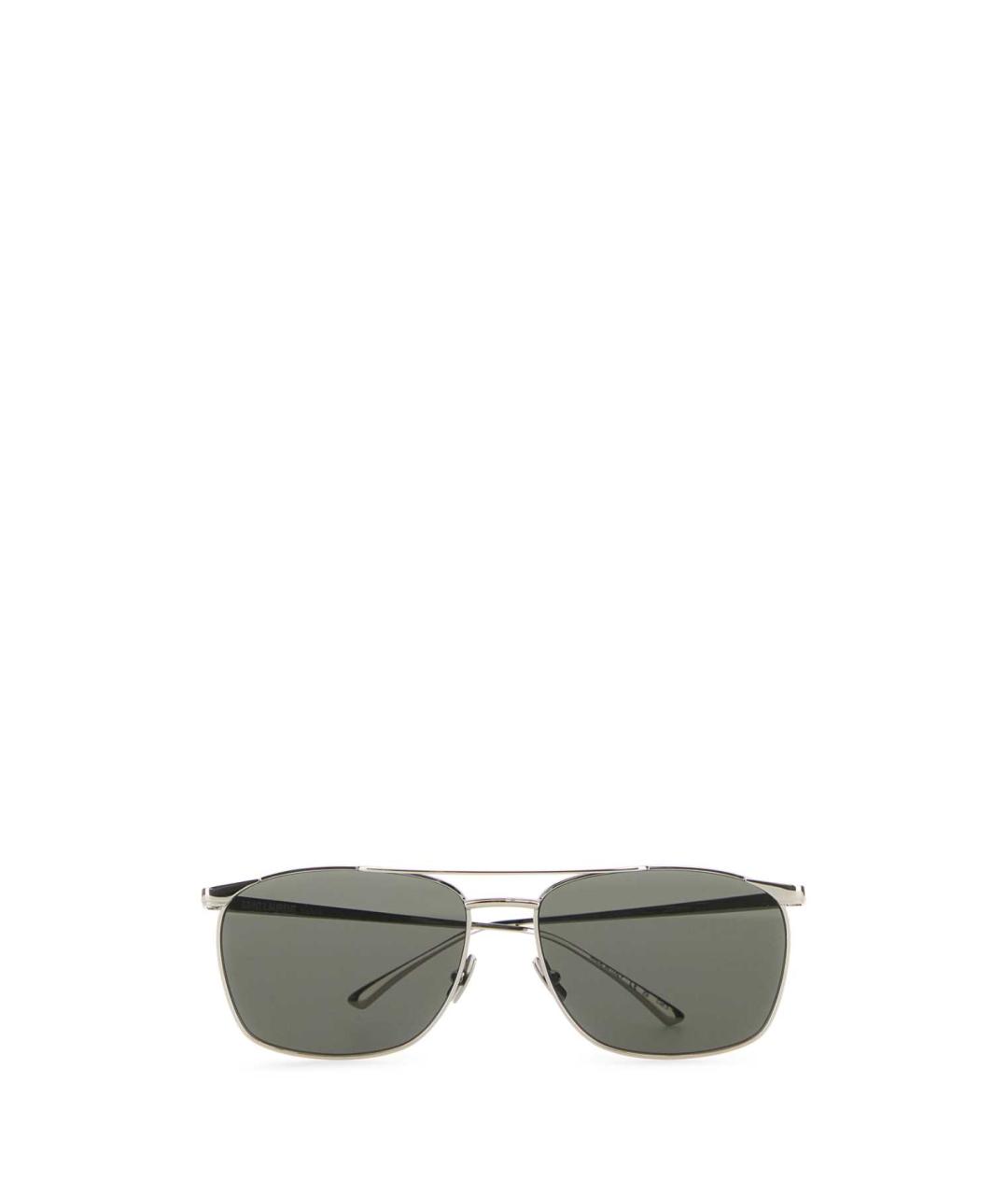 SAINT LAURENT Серебряные металлические солнцезащитные очки, фото 2