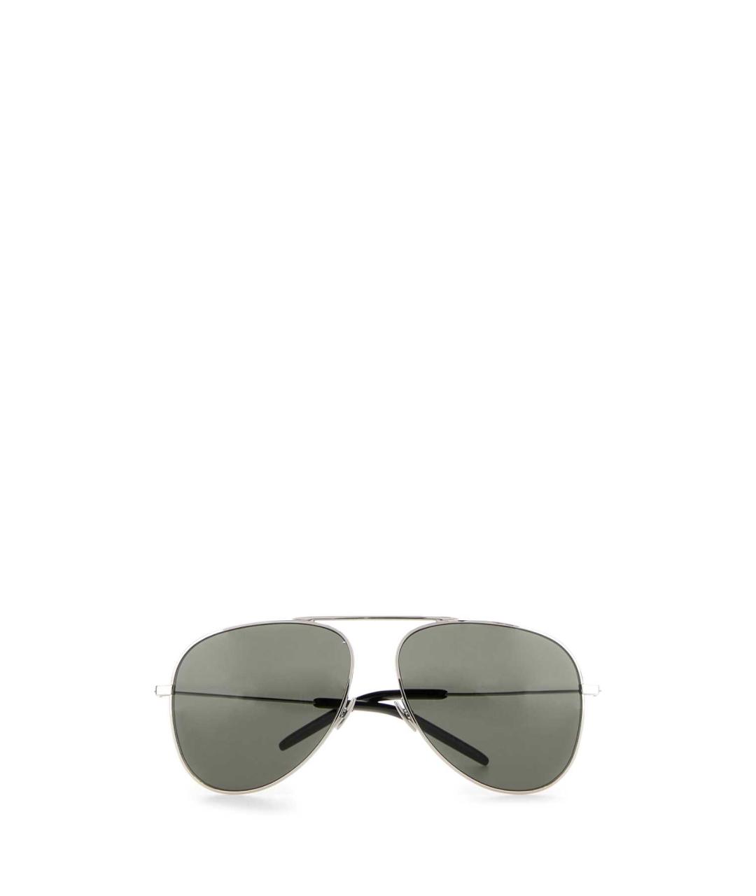 SAINT LAURENT Серебряные металлические солнцезащитные очки, фото 2