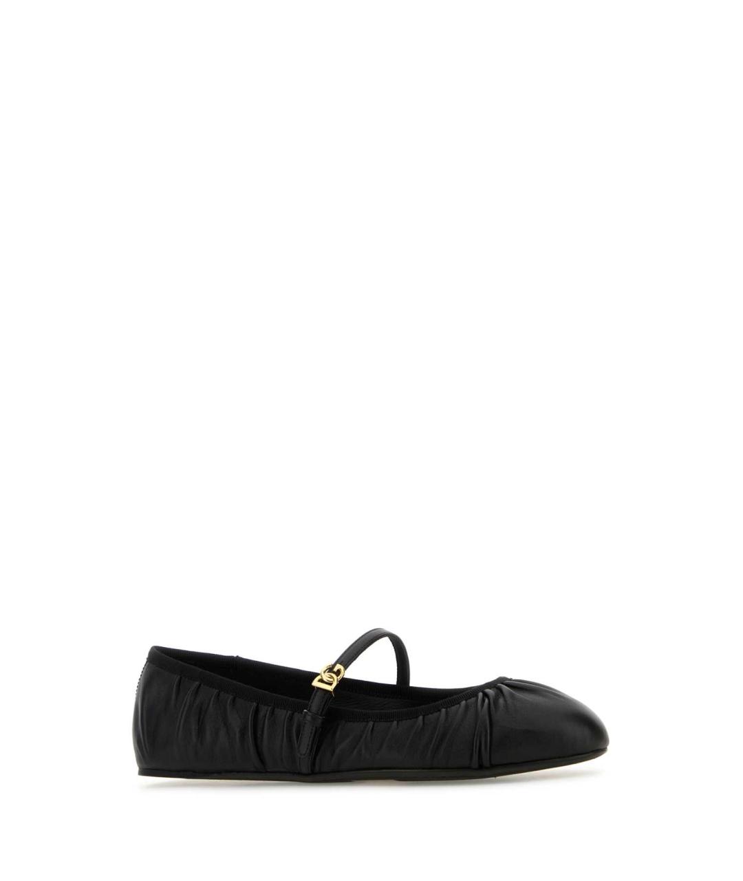 DOLCE&GABBANA Черные кожаные балетки, фото 2