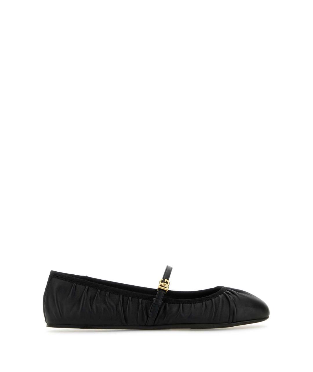 DOLCE&GABBANA Черные кожаные балетки, фото 1