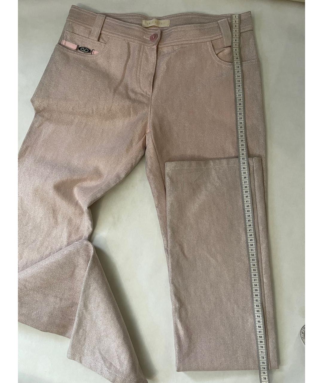 VALENTINO Розовые хлопковые прямые джинсы, фото 8