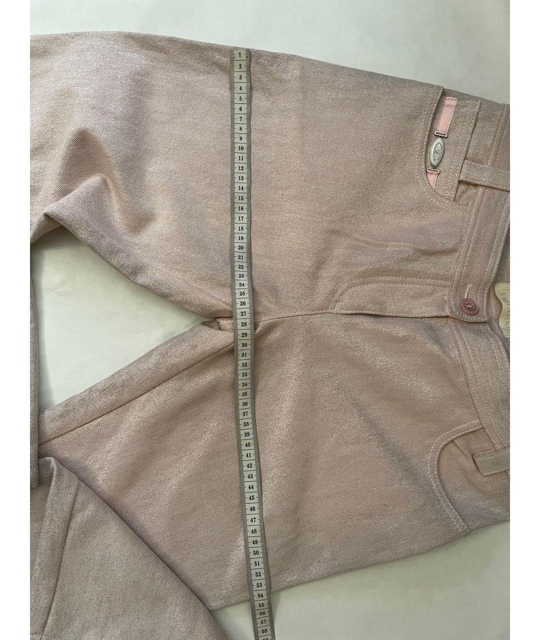 VALENTINO Розовые хлопковые прямые джинсы, фото 7