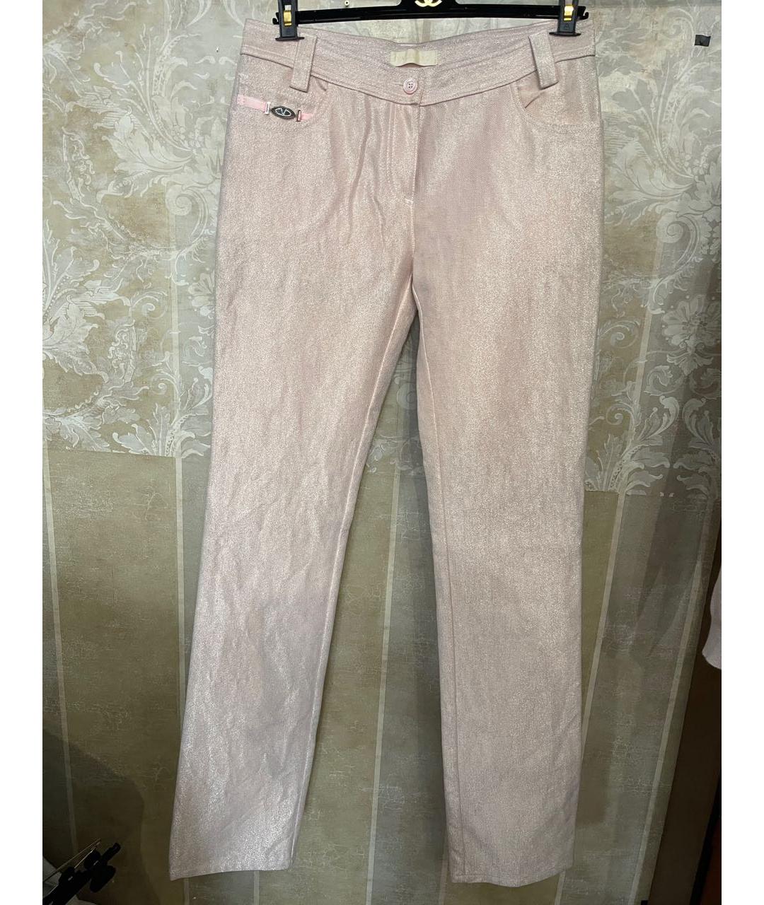 VALENTINO Розовые хлопковые прямые джинсы, фото 9