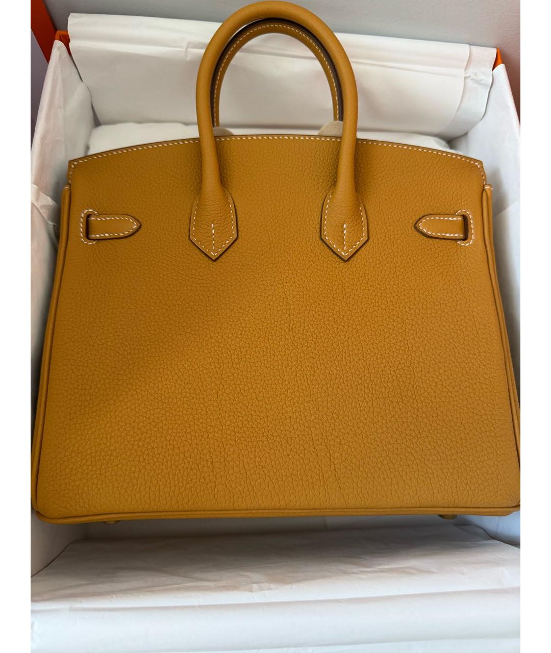 HERMES Бежевая кожаная сумка с короткими ручками, фото 2