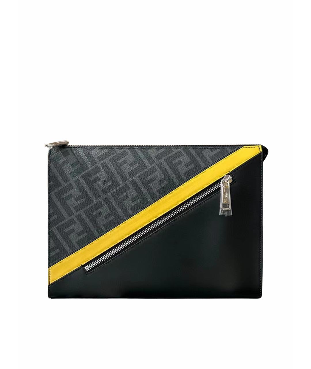 FENDI Черная кожаная косметичка, фото 1