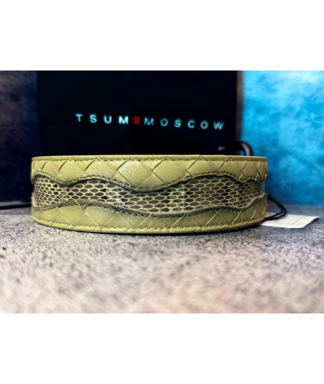 BOTTEGA VENETA Желтый кожаный ремень, фото 3