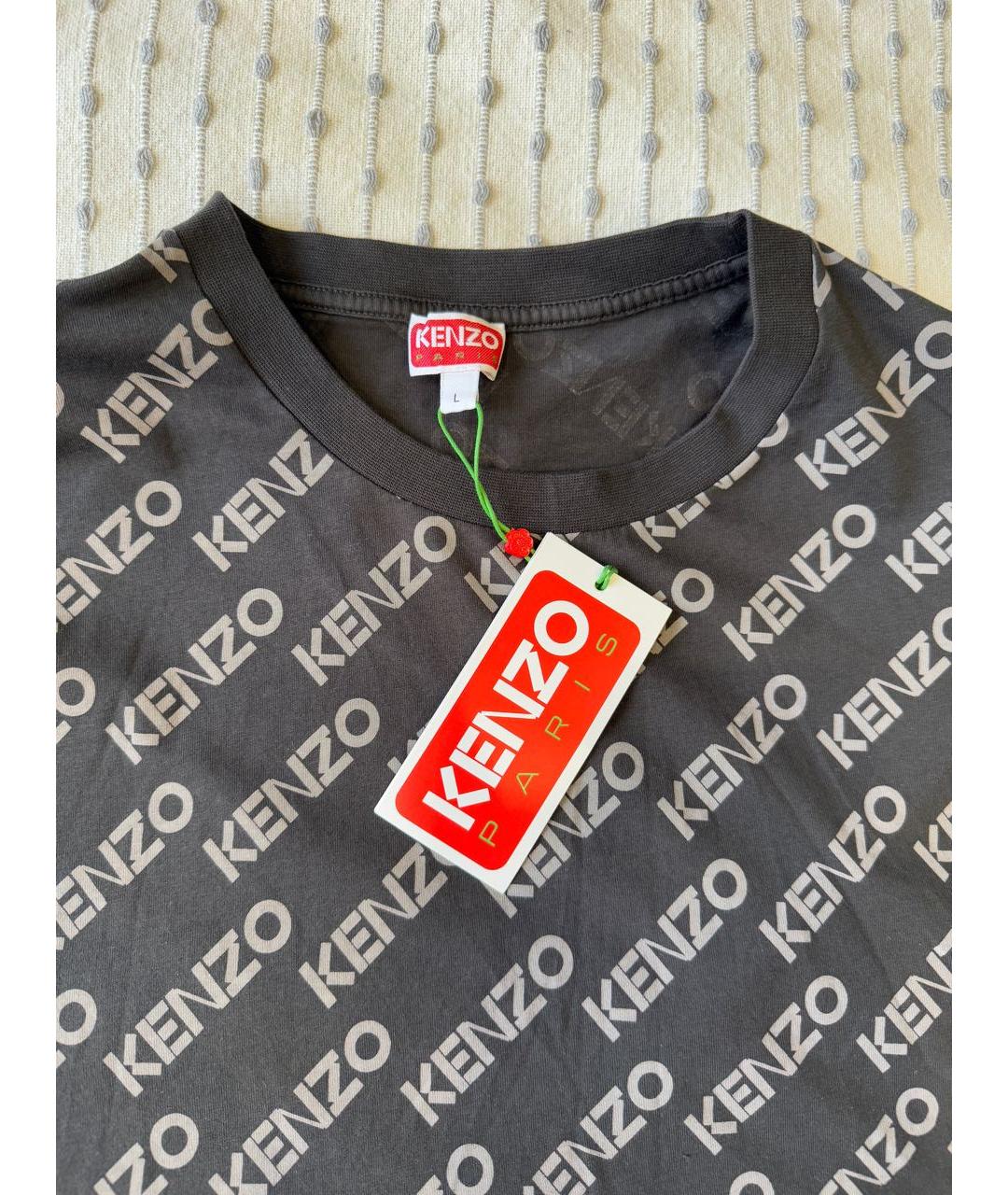 KENZO Черная хлопковая футболка, фото 2