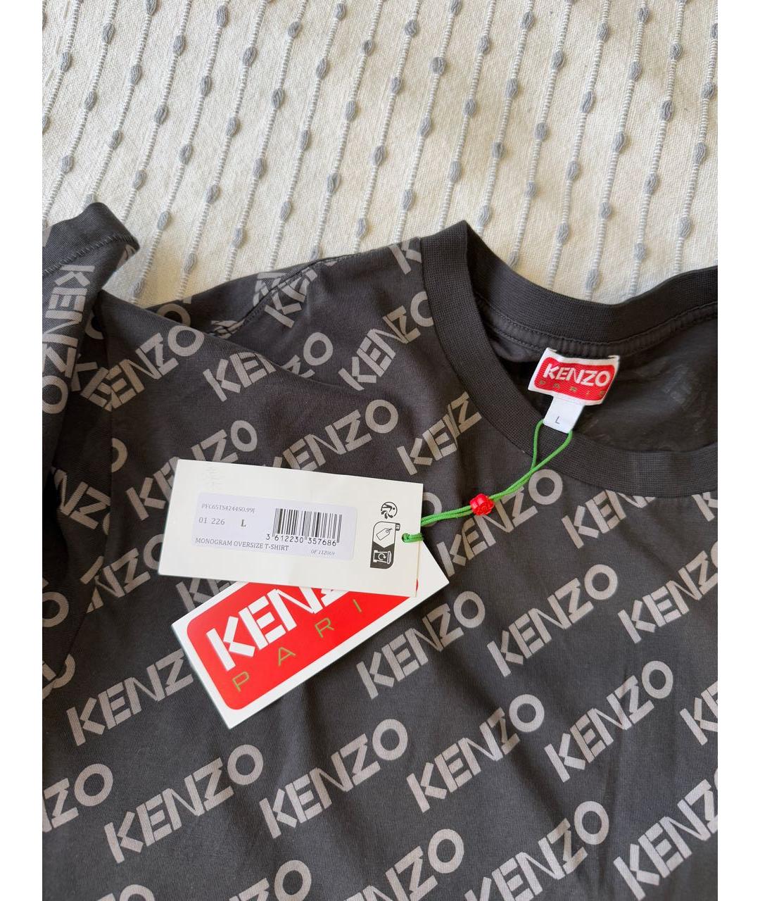 KENZO Черная хлопковая футболка, фото 3