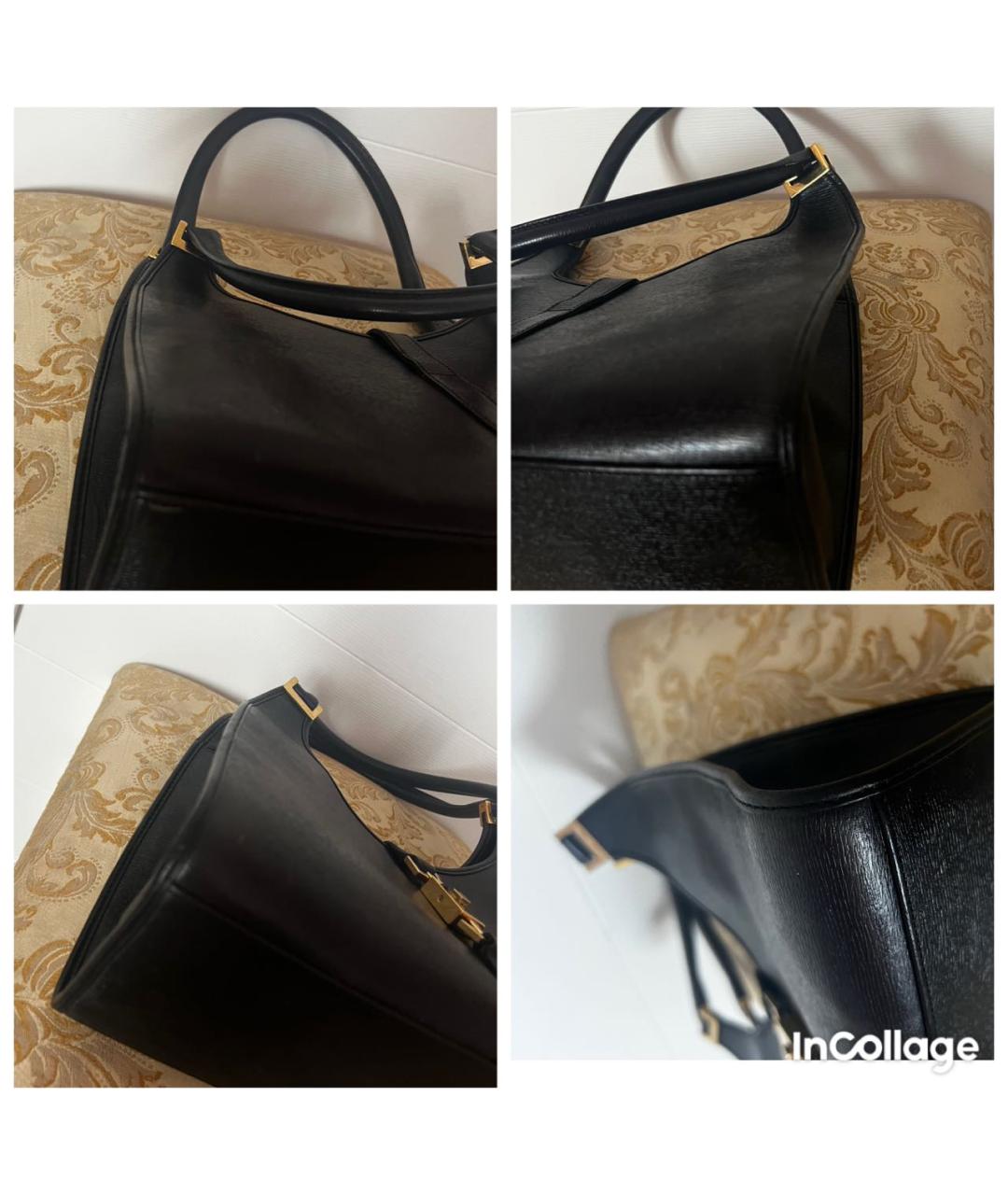GUCCI Черная кожаная сумка с короткими ручками, фото 7