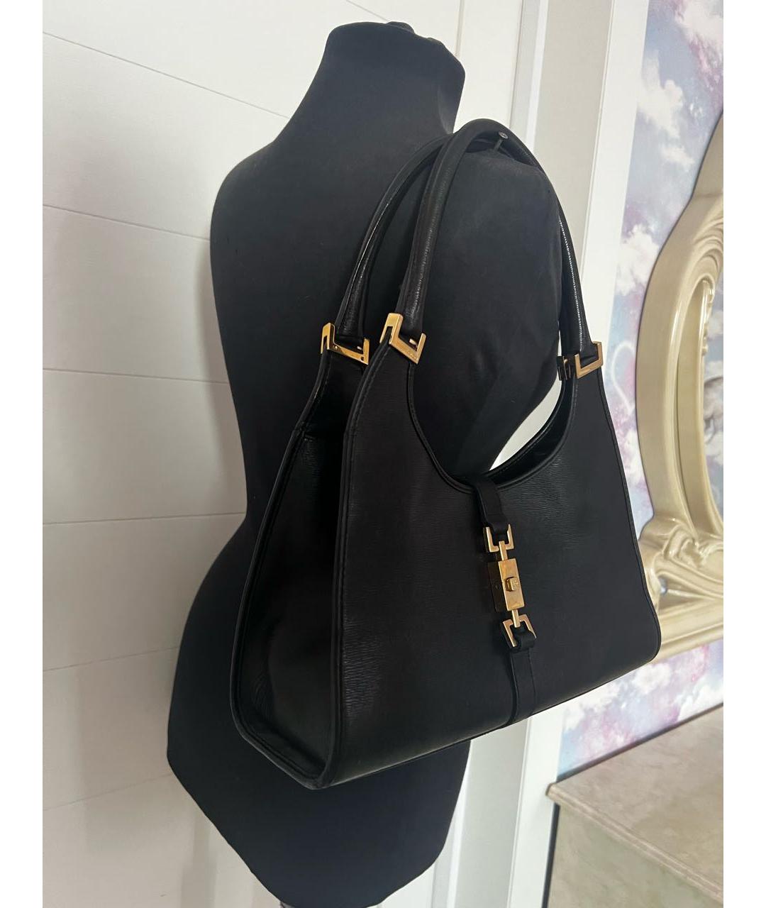 GUCCI Черная кожаная сумка с короткими ручками, фото 2