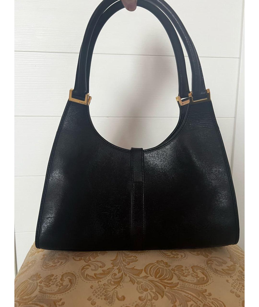 GUCCI Черная кожаная сумка с короткими ручками, фото 3