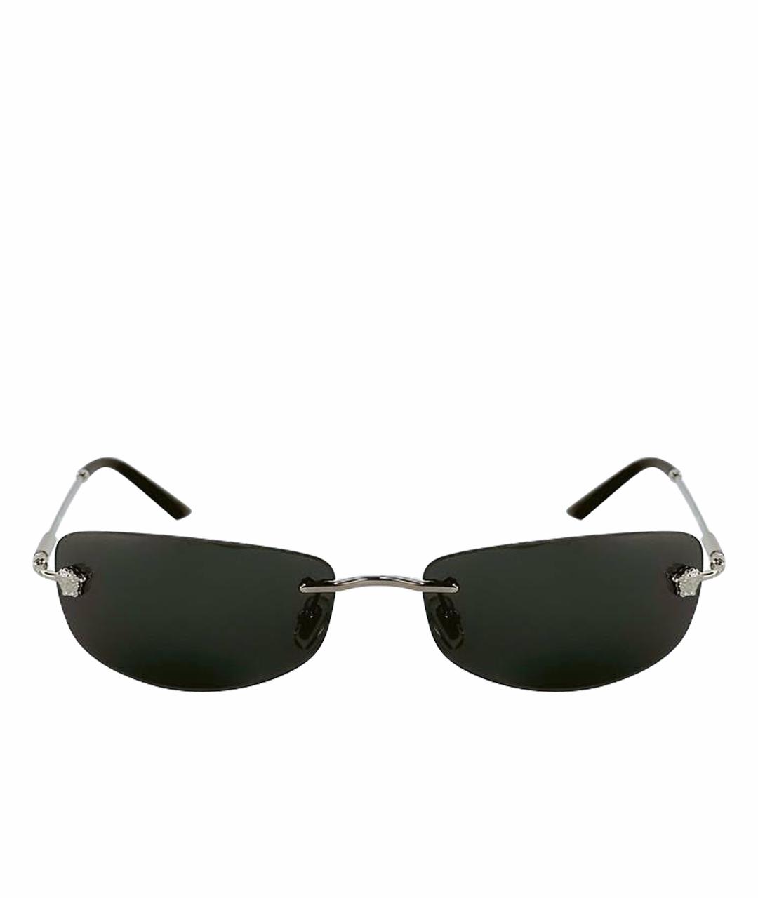 VERSACE Черные металлические солнцезащитные очки, фото 1