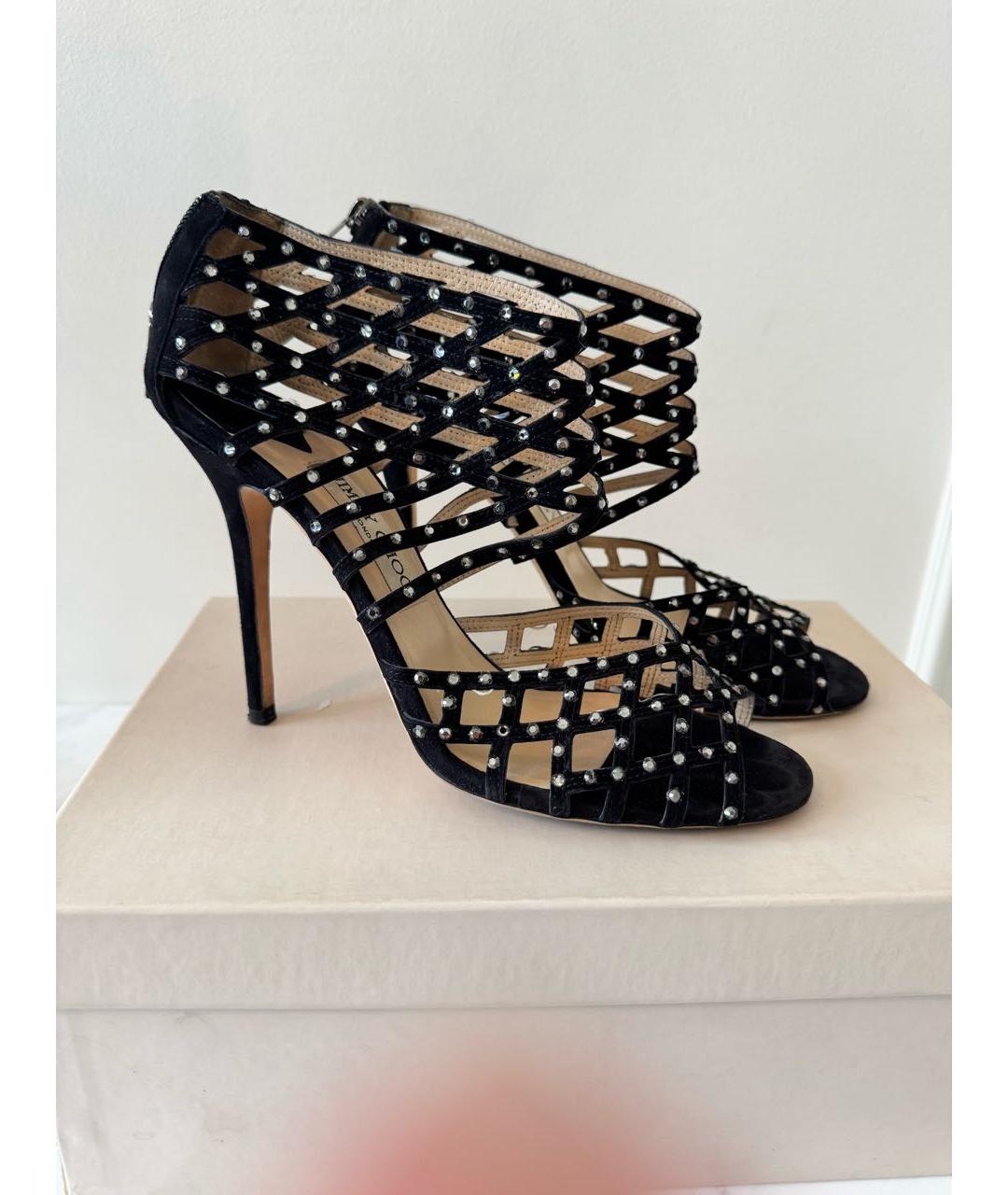 JIMMY CHOO Черные замшевые босоножки, фото 8
