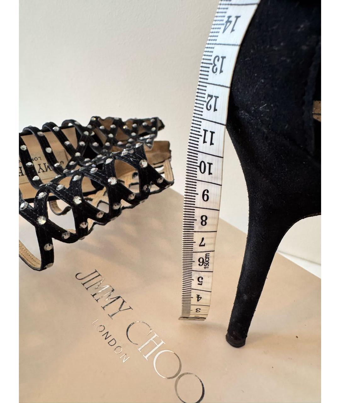 JIMMY CHOO Черные замшевые босоножки, фото 5