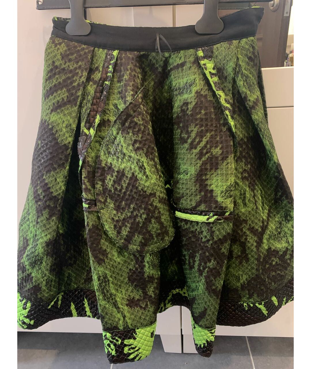 KENZO Зеленая полиэстеровая юбка миди, фото 3