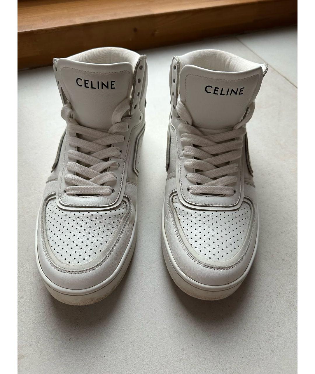 CELINE Белые кожаные кеды, фото 5