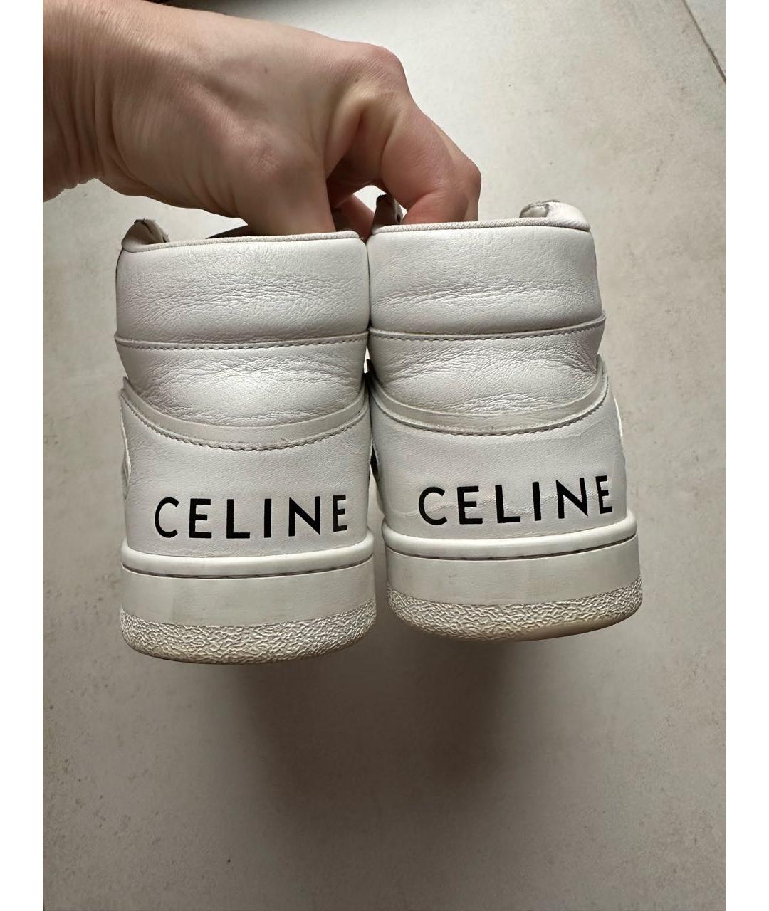 CELINE Белые кожаные кеды, фото 4